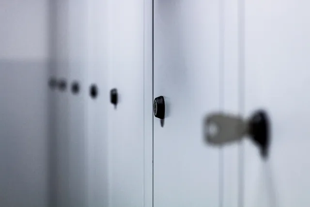 lockers, cabinets, storage, lock, metal, door, locker room, security, row, blue room, blue security, blue door, blue metal, lockers, lockers, locker room, locker room, locker room, locker room, locker room. Should an escape room business buy new or used equipment