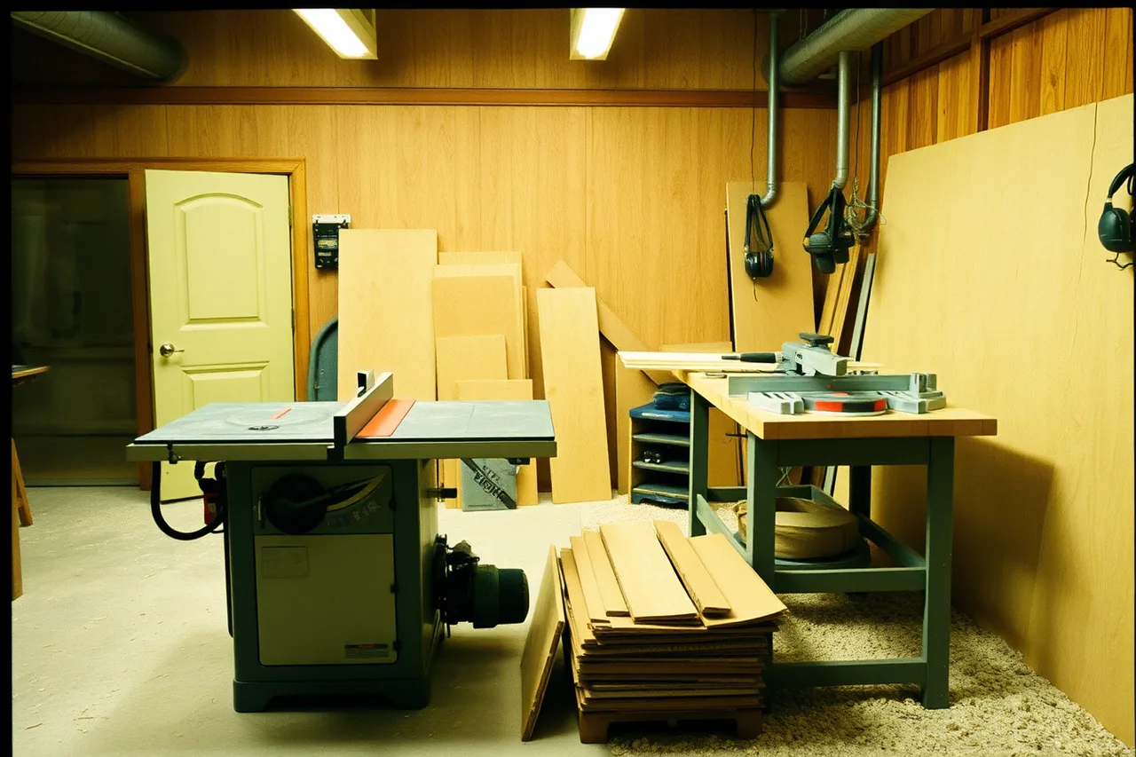 Small woodshop with table saw, miter saw and router for prop fabrication (Sourcing props and set pieces from US suppliers or building in-house)